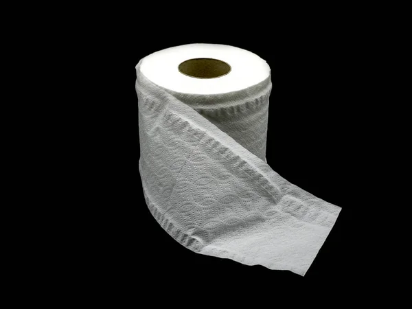Papier Tissu Avec Noyau Rouleau Rouleau Papier Toilette Isolé Sur — Photo