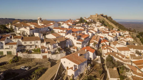 Κηφήνας Erial Προβολή Του Χωριού Marvao Cityscape Alentejo Πορτογαλίας — Φωτογραφία Αρχείου