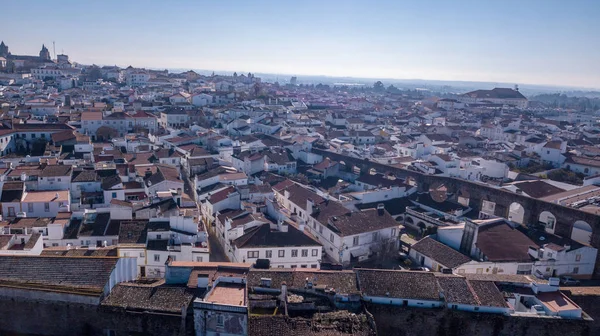 Κηφήνας Αεροφωτογραφία Της Πορτογαλίας Cityscape Evora Alentejo — Φωτογραφία Αρχείου