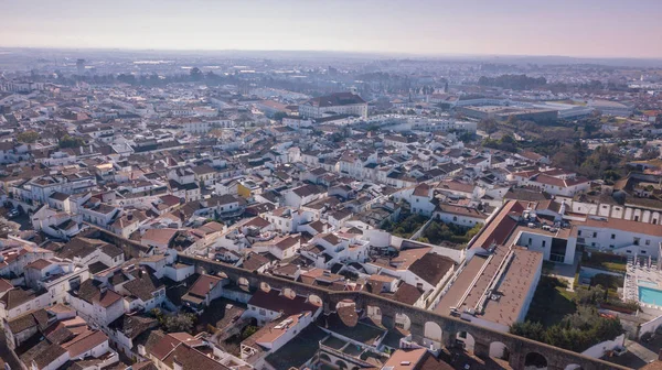 Κηφήνας Αεροφωτογραφία Της Πορτογαλίας Cityscape Evora Alentejo — Φωτογραφία Αρχείου