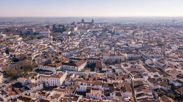 Κηφήνας Αεροφωτογραφία Της Πορτογαλίας Cityscape Evora Alentejo — Φωτογραφία Αρχείου
