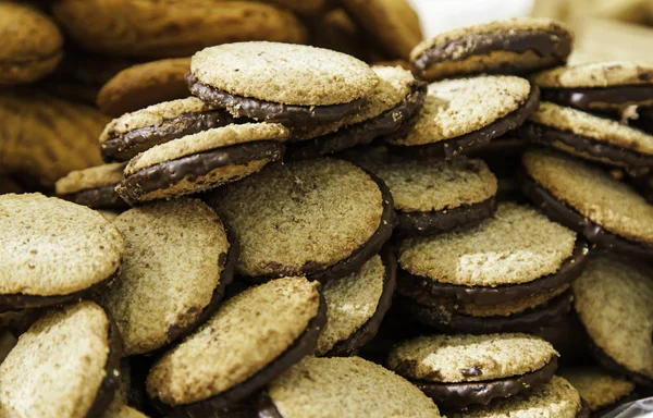 Craft Chocolate Cookies Auf Einem Traditionellen Markt Detail Des Hausgemachten — Stockfoto