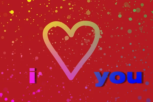 Helles Zeichen Herz Auf Flackerndem Roten Farbverlauf Glücklicher Valentinstag Grußkarte — Stockfoto