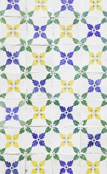 典型的里斯本瓷砖 经典瓷砖的细节 葡萄牙艺术 — 图库照片