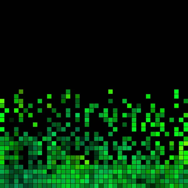 Abstrato Quadrado Pixel Mosaico Fundo Verde Sobre Fundo Preto — Fotografia de Stock