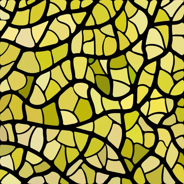 Abstrato Fundo Mosaico Vidro Manchado Amarelo Verde — Fotografia de Stock