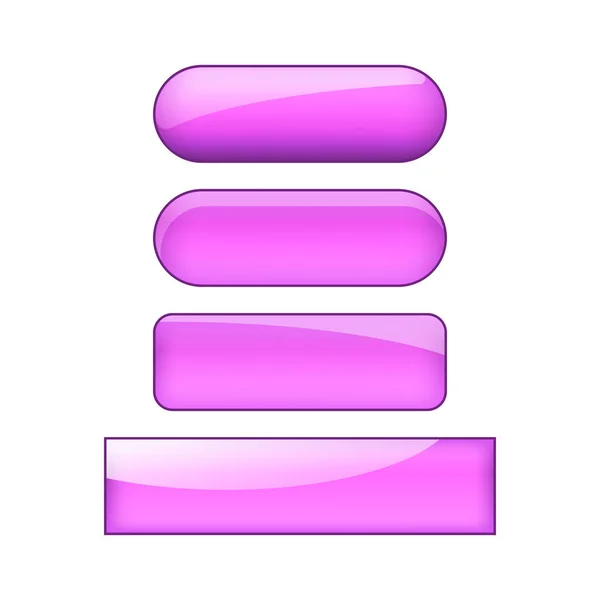 Bright Glossy Web Buttons Set Purple — ストック写真