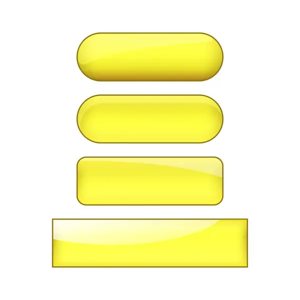 Bright Glossy Web Buttons Set Yellow — ストック写真