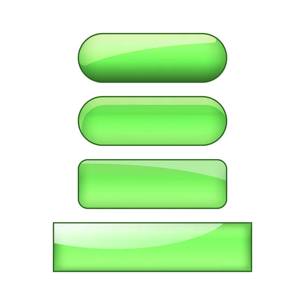 Bright Glossy Web Buttons Set Green — 图库照片