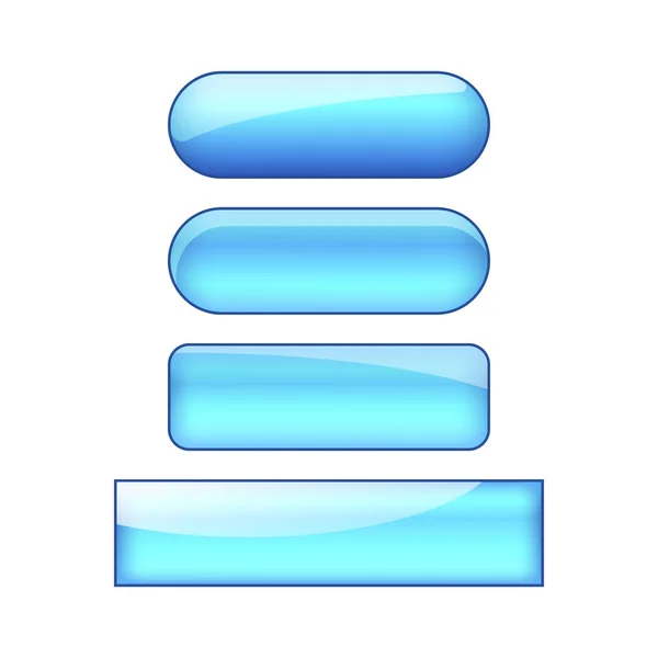 Brillante Conjunto Botones Web Brillante Azul —  Fotos de Stock