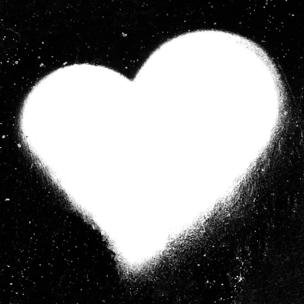 Beyaz Kalp Simgesi Olan Karanlık Doku Bir Sevgililer Tema Poster — Stok fotoğraf