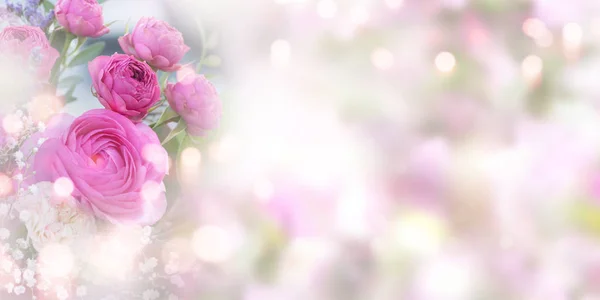 Нежные Розовые Розы Фон Материнской Открытки День — стоковое фото