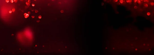 Темний Фон Червоними Серцями Боке Прикраси Валентинками — стокове фото