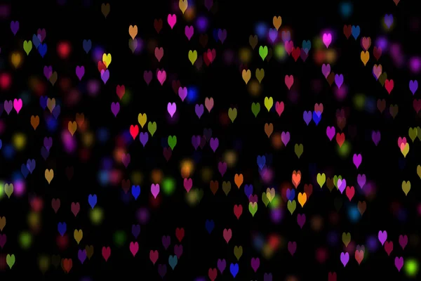 Corazones Multicolores Fondo Oscuro Para San Valentín — Foto de Stock