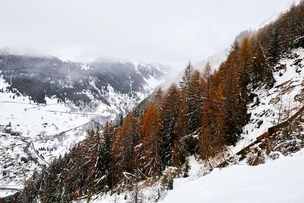 Madesimo Καλυμμένο Χιόνι Από Την Κορυφή Άποψη Ιταλία — Φωτογραφία Αρχείου