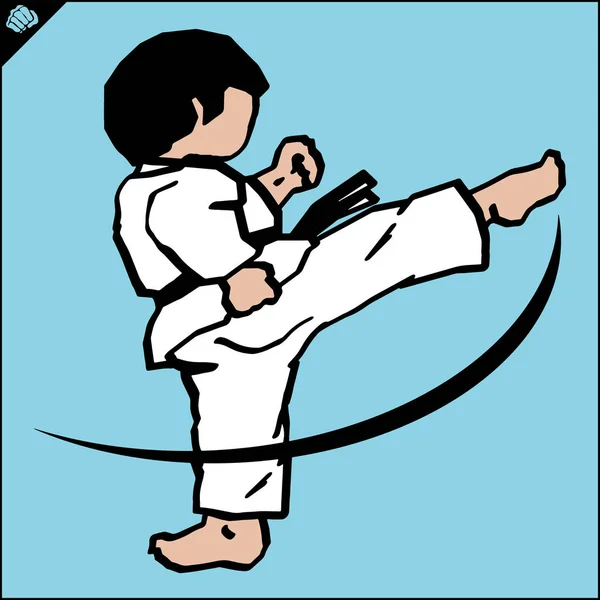 Simbol Color Arte Marcial Logotipo Karate Emblema Diseño Creativo — Foto de Stock