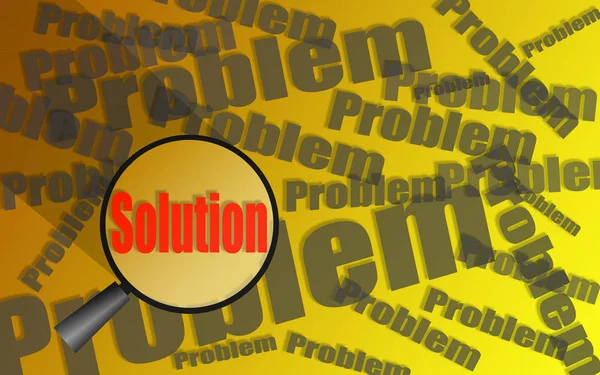 Finding Solution Problems Glass Magnifier Rendering — Stock Photo, Image
