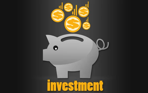 Investitionskonzept Sparschwein Rendering — Stockfoto