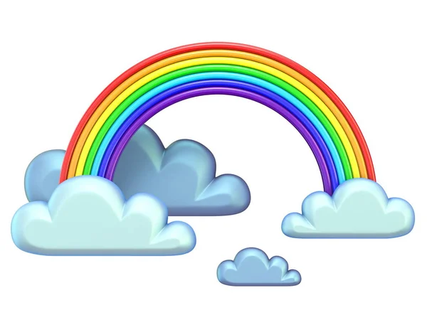 Weather Icon Rainbow Render Illustration Isolated White Background — Stock Photo, Image