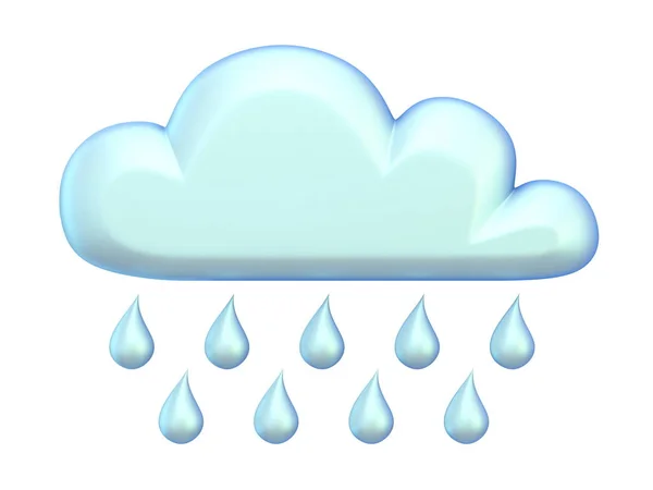 Wetter Symbol Regen Darstellung Illustration Isoliert Auf Weißem Hintergrund — Stockfoto
