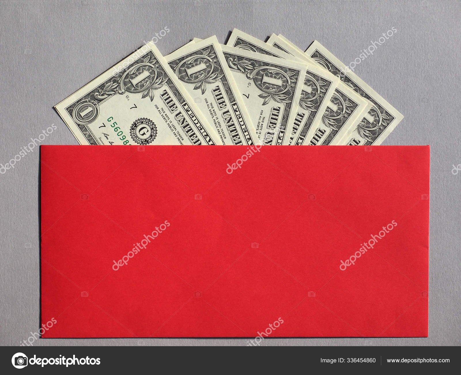 一美元纸币红包中的美国货币——图库图片© PantherMediaSeller #336454860