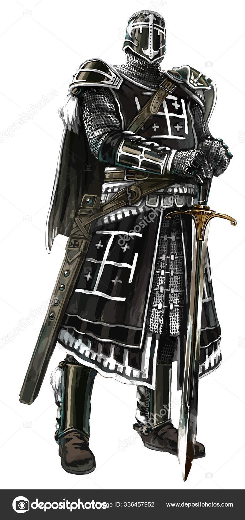 Full Body Knights Medieval Armour Protection Iron Illustration — Stock  Photo © PantherMediaSeller #336457952, image size:800x1700