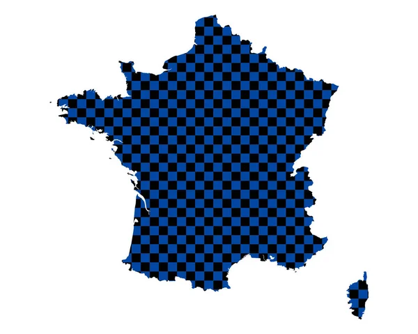 Карта Франції Шаховому Візерунку — стокове фото