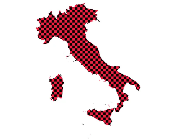 Karta Över Italien Rutmönster — Stockfoto