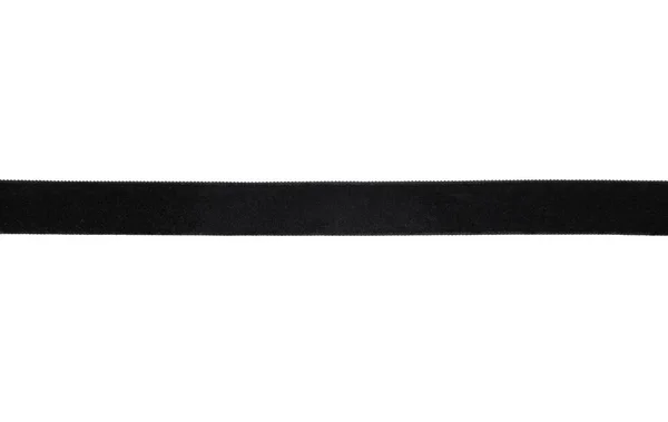 Background Black Velvet Ribbon White Background — Stock Photo, Image