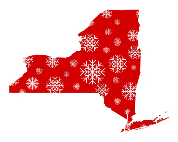 雪とニューヨークの地図 — ストック写真