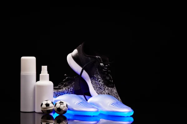 Sports Shoes Care Electric Shoes Dryer Sterilization Black Background Deodorant — Stock Photo, Image