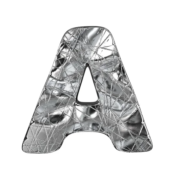 Grunge Aluminium Foil Font Letter Uma Ilustração Renderização Isolada Fundo — Fotografia de Stock