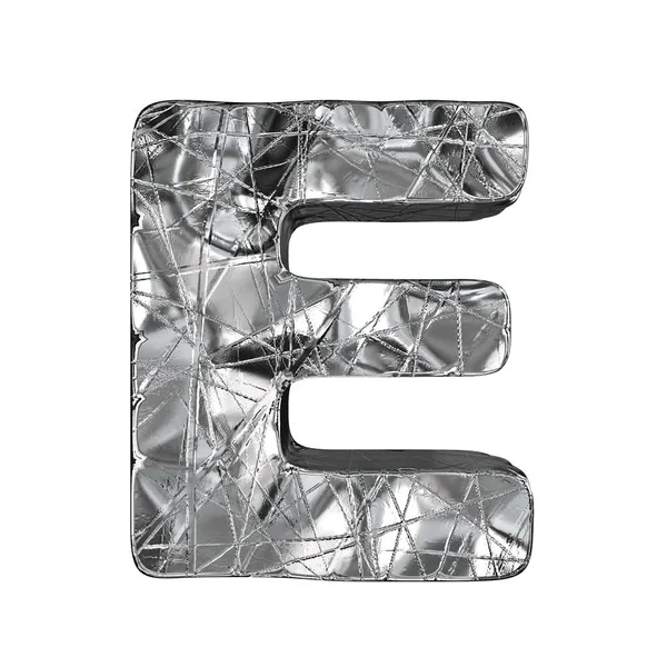 Grunge Aluminium Foil Font Letter Render Ilustração Isolada Fundo Branco — Fotografia de Stock