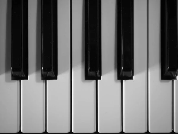 电子键盘乐器的黑白键 — 图库照片