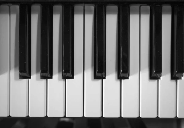電子キーボード楽器の黒と白のキー — ストック写真