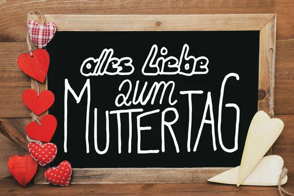 Palatábla Német Kalligráfia Alles Liebe Zum Muttertag Eszközök Boldog Anyák — Stock Fotó