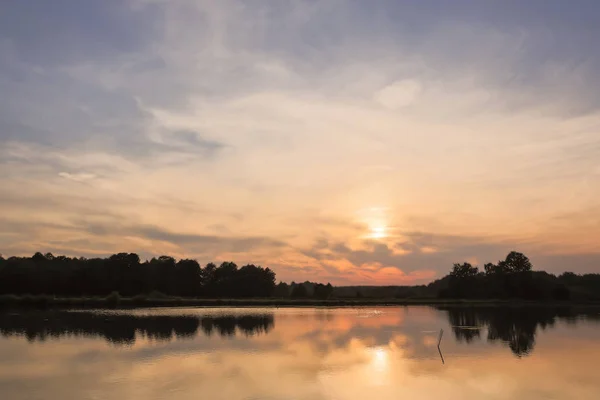 Pôr Sol Lago — Fotografia de Stock