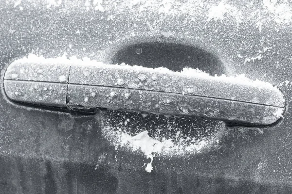 Door Handle Car Completely Iced Winter — Stock Photo, Image