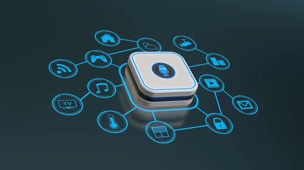 스마트 길잡이 Iot 아이콘의 네트워크 렌더링 — 스톡 사진