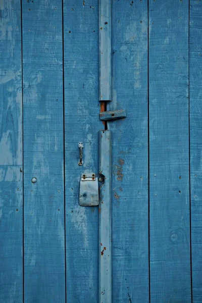 Blaue Türtextur Zur Tageszeit — Stockfoto