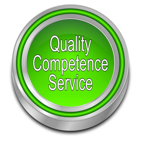 Green Quality Competence Service Button Illustration — Stock Photo, Image