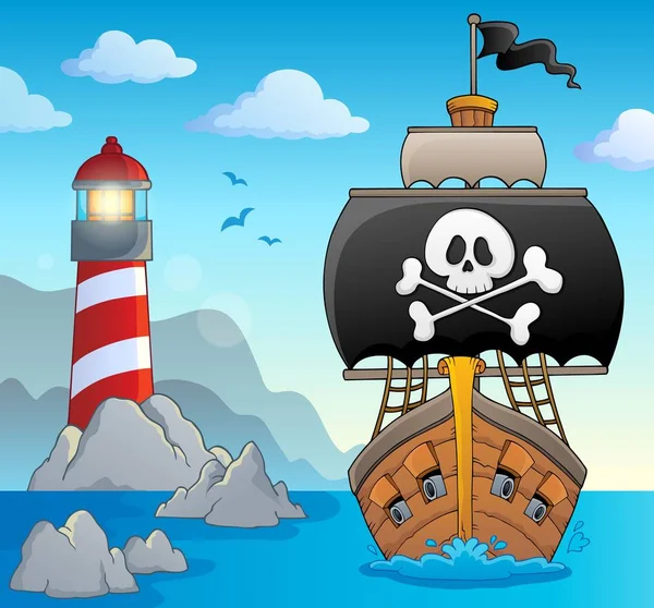 Imagen Con Tema Del Buque Pirata Ilustración Imagen — Foto de Stock