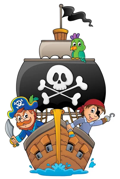 Imagen Con Tema Del Buque Pirata Ilustración Imagen — Foto de Stock