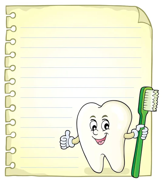 Notepad Page Happy Tooth Picture Illustration — Stock Photo, Image