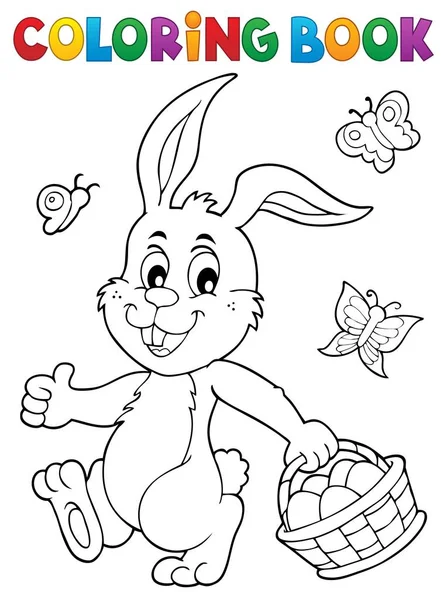 Libro Para Colorear Conejo Pascua Tema Ilustración Imagen —  Fotos de Stock