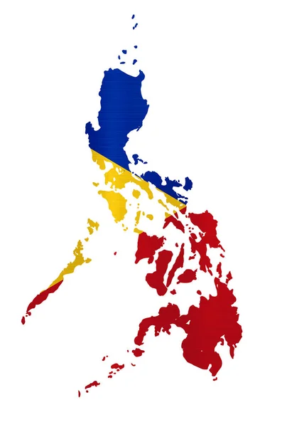 Flagge Philippinen Karte Reisen Asien Metallic Illustration — Stockfoto