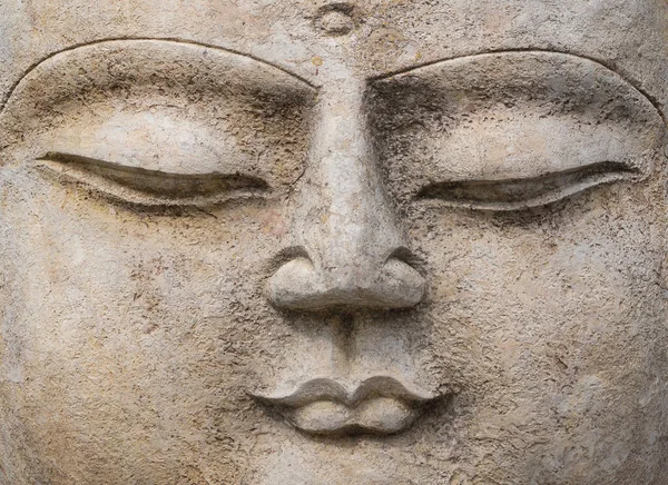 Buddha Gesicht Aus Stein Religion Des Buddhismus — Stockfoto