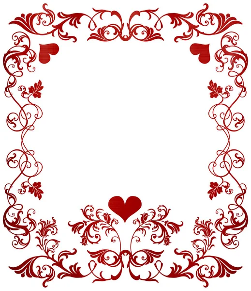 Mutlu Sevgililer Günü Kırmızı Aşk Tutku Resimde Metalik Kalpler Şöhret — Stok fotoğraf
