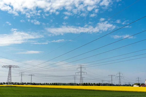 Transmisja Wysokiego Napięcia Generator Energii — Zdjęcie stockowe