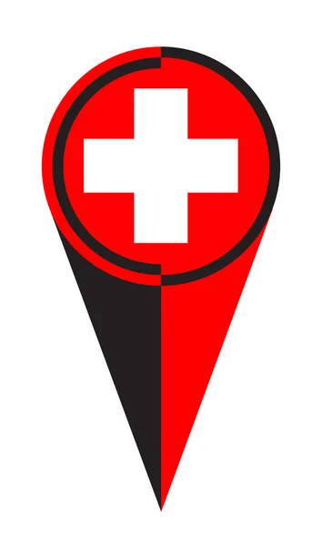 Svizzera Mappa Puntatore Pin Icona Posizione Flag Marker — Foto Stock